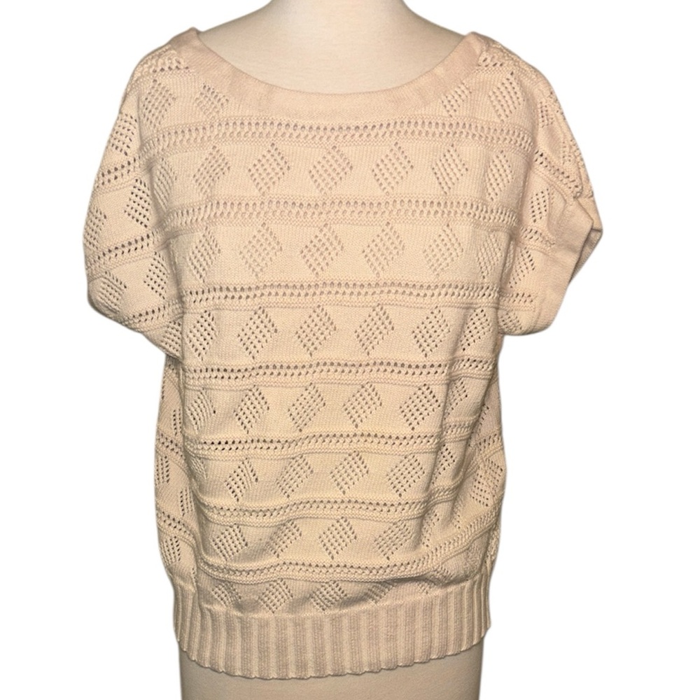 ECOTE Openwork Scoop-Neck Sweater in Light Pink in Women’s size medium